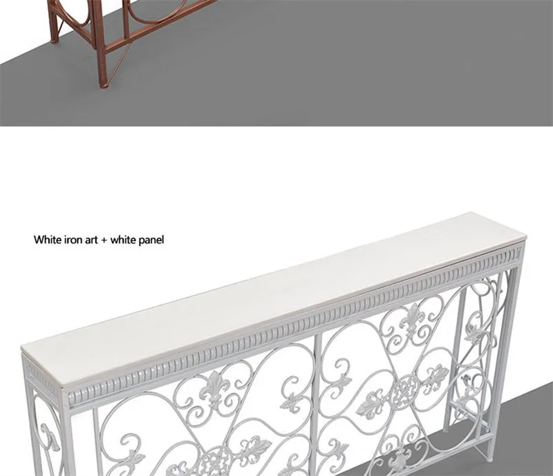 American Wrought Iron Console Table Living Room Furniture Console Tables Retro Creative Home Corridor Decoration Hallway Table