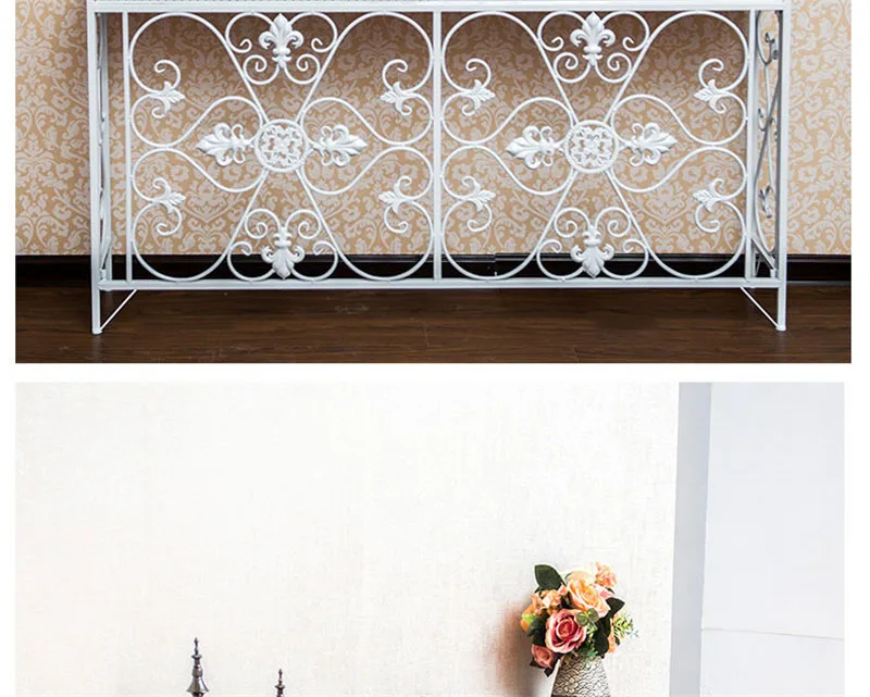 American Wrought Iron Console Table Living Room Furniture Console Tables Retro Creative Home Corridor Decoration Hallway Table