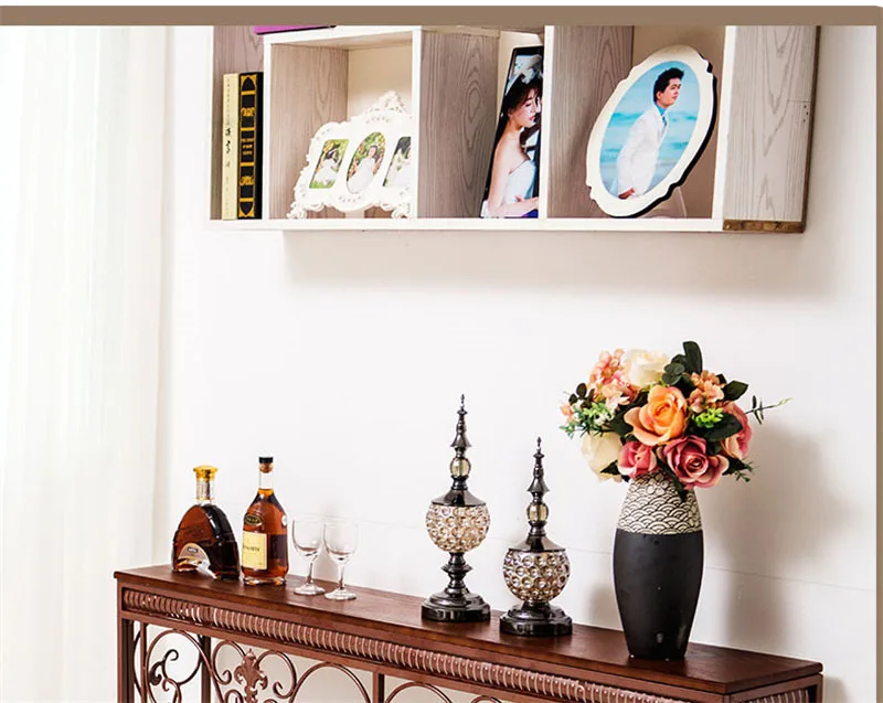 American Wrought Iron Console Table Living Room Furniture Console Tables Retro Creative Home Corridor Decoration Hallway Table