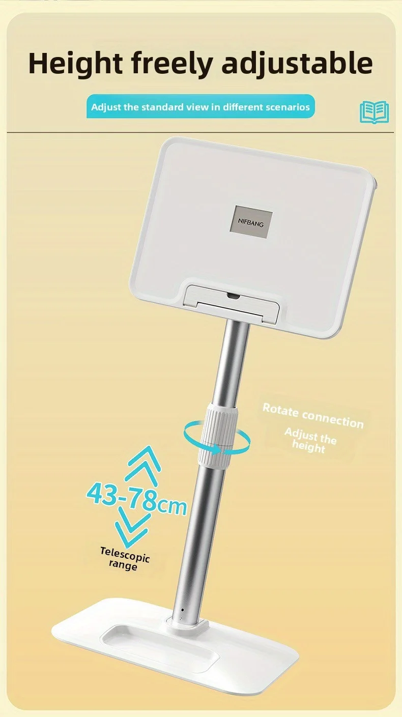 Adjustable Aluminum Reading Stand Height Angle Free Adjust Floor Book Holder Gift Wholesale Reading Desk with Telescopic Rod