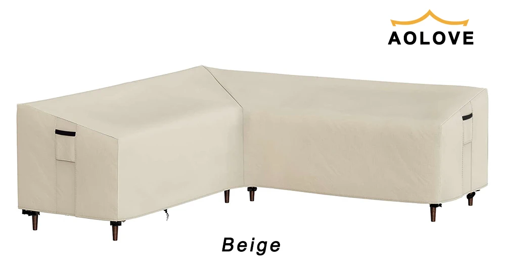 Outdoor L Shape Corner Sofa Cover Waterproof Rattan Corner Furniture Cover V Shape Sofa Table Chair Protective Dust Covers