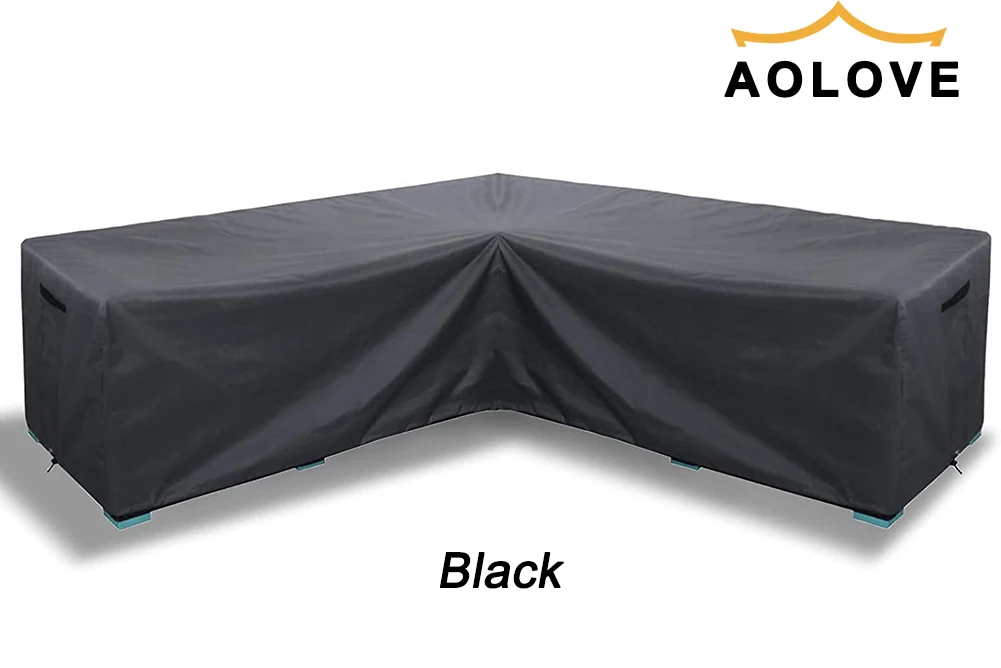 Outdoor L Shape Corner Sofa Cover Waterproof Rattan Corner Furniture Cover V Shape Sofa Table Chair Protective Dust Covers