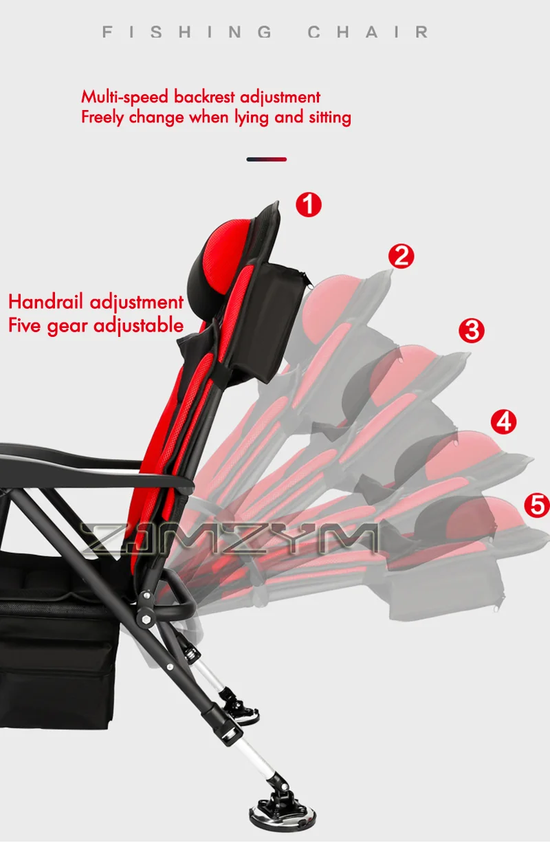 Fishing Chair Multi-Adjustable Folding Fishing Chair,Reclining European Fishing Chairs
