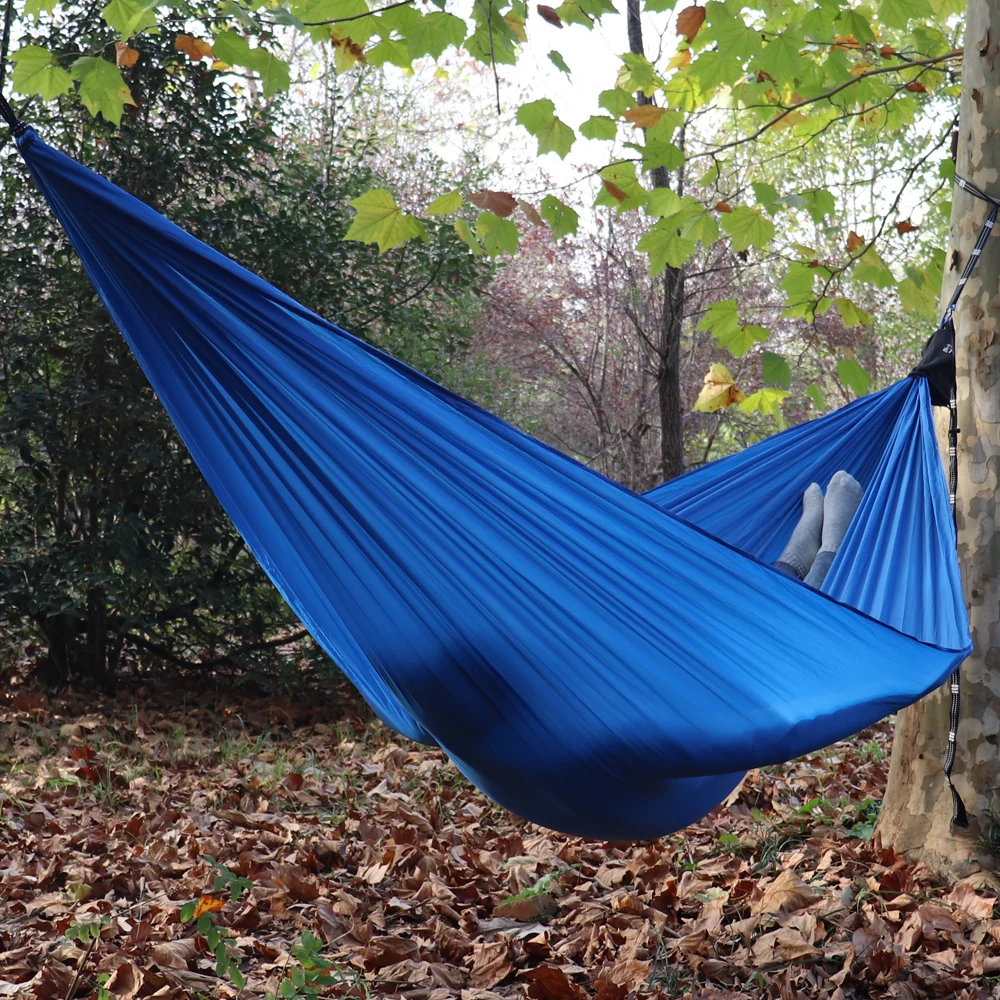 300x140cm Camping Parachute Hammock Single Portable Outdoor Indoor Nylon Hammock Adult Child Swing for Adventure Garden Backyard