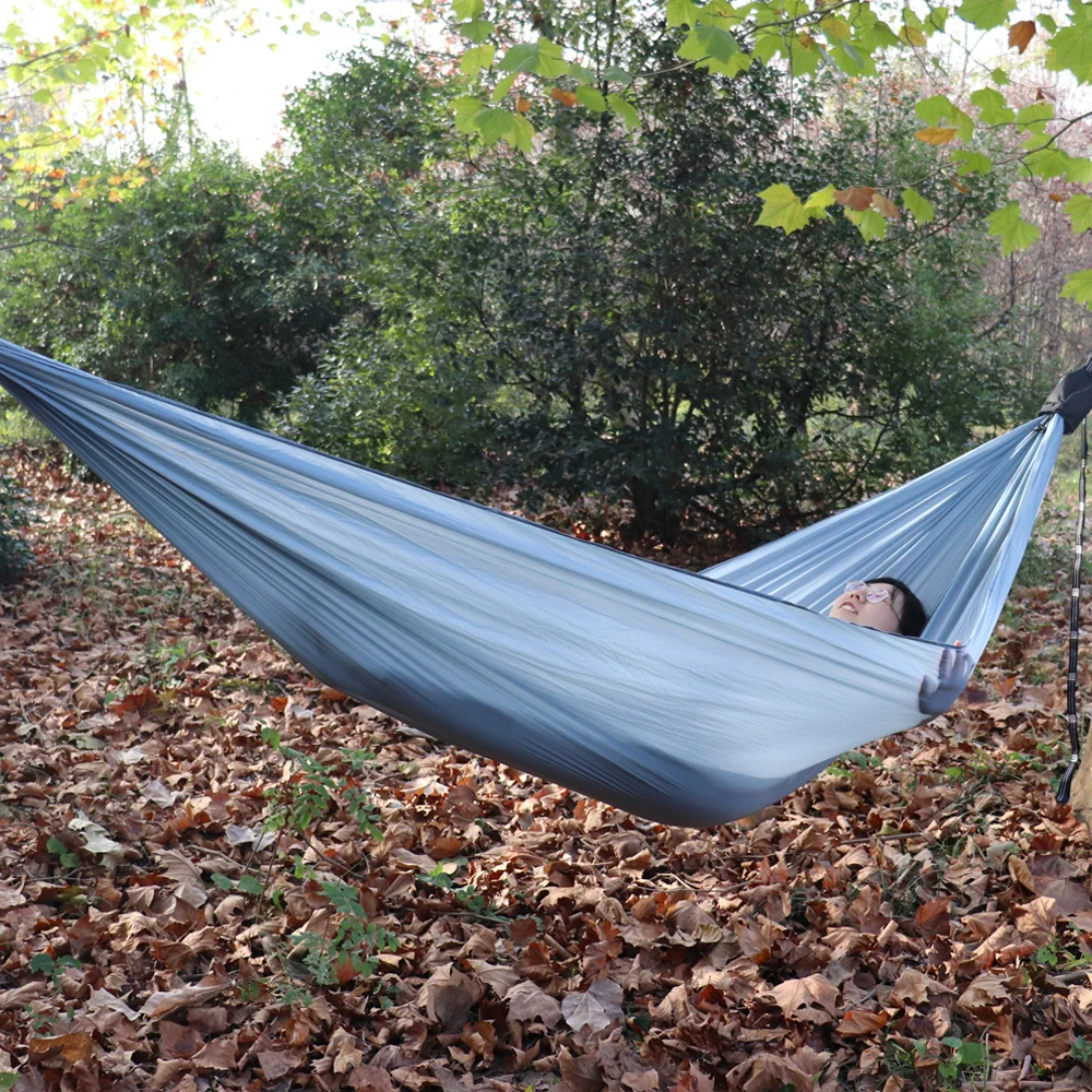 300x140cm Camping Parachute Hammock Single Portable Outdoor Indoor Nylon Hammock Adult Child Swing for Adventure Garden Backyard