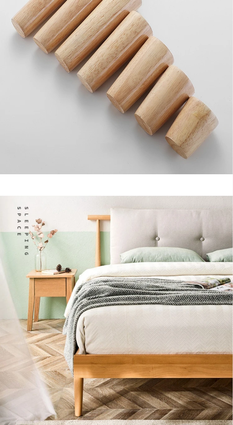 4Pcs Solid Wood Sofa Feet Inclined Bed Cabinet Table Furniture Wooden Chair Replacement Sloping