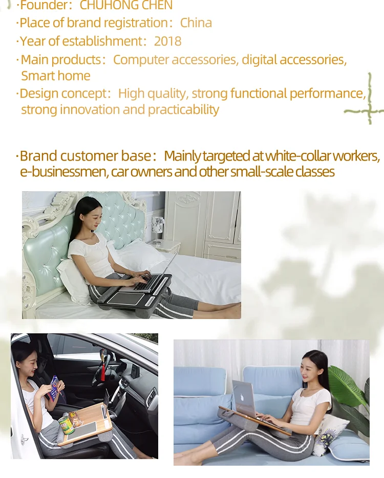 MUMUCC Lazy Laptop Table with Cushions and Slots, Multifunctional Mini Pillow Table, Portable Room Desk, Office Lumbar Support