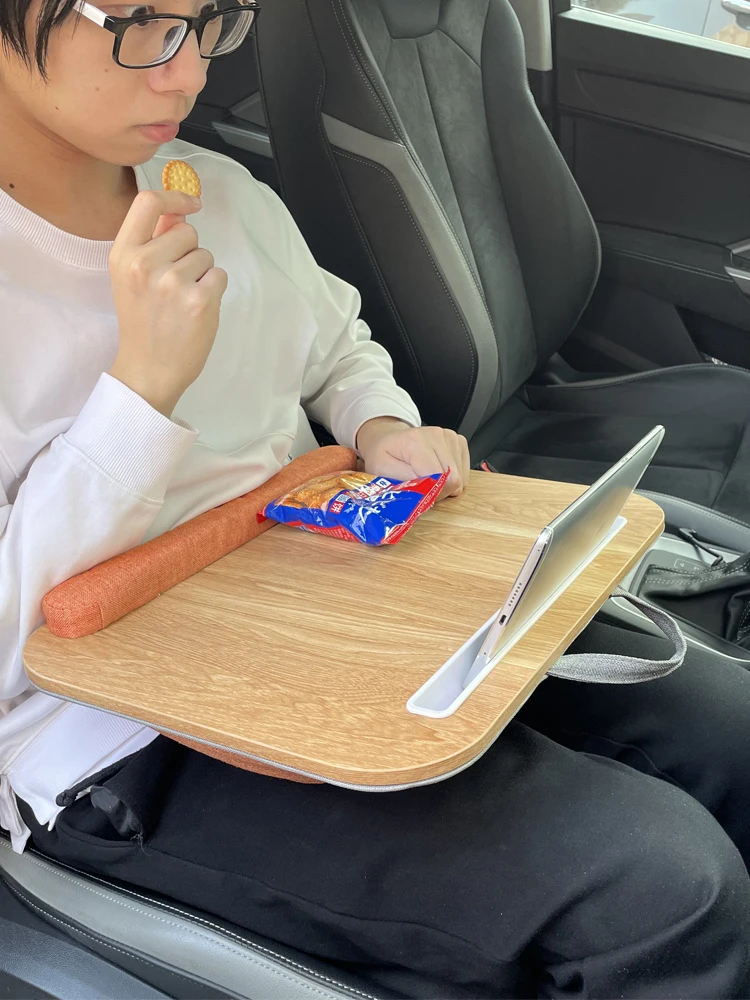 MUMUCC Lazy Laptop Table with Cushions and Slots, Multifunctional Mini Pillow Table, Portable Room Desk, Office Lumbar Support