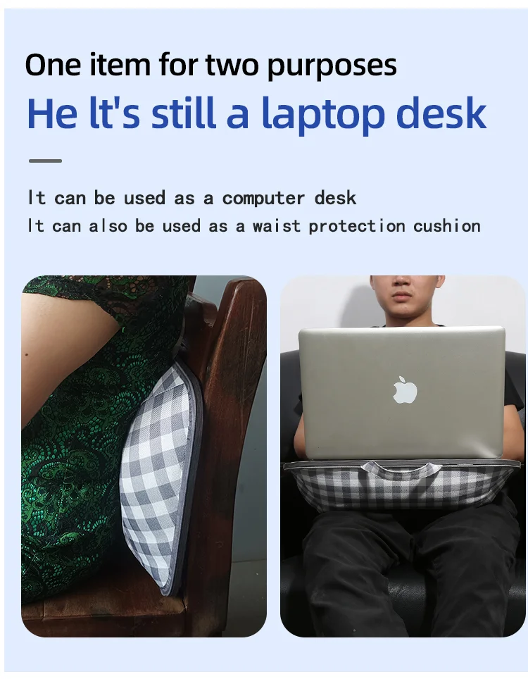 MUMUCC Lazy Laptop Table with Cushions and Slots, Multifunctional Mini Pillow Table, Portable Room Desk, Office Lumbar Support