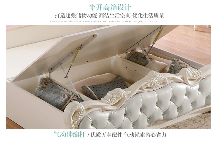 Large Girls Bedrooms Double Bed Board Box Young
Luxury Household Double Bed Storage Modern Camas De Dormitorio Furniture Home
