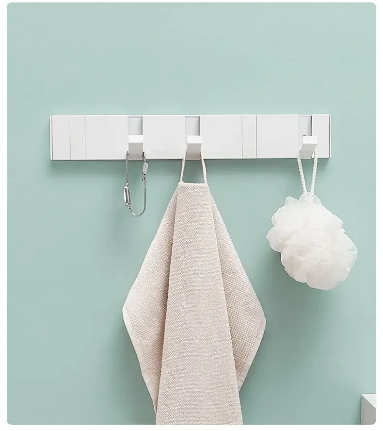 Foldable Coat Rack Bathroom Wall Hanger Shelves Steel Shelf Behind Door Hooks Clothes Organizer Key Storage Towel Rack Furniture