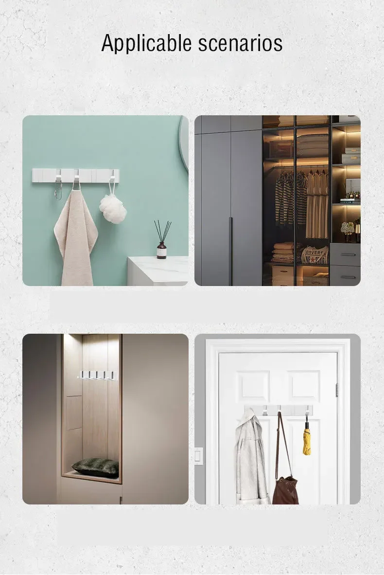 Foldable Coat Rack Bathroom Wall Hanger Shelves Steel Shelf Behind Door Hooks Clothes Organizer Key Storage Towel Rack Furniture
