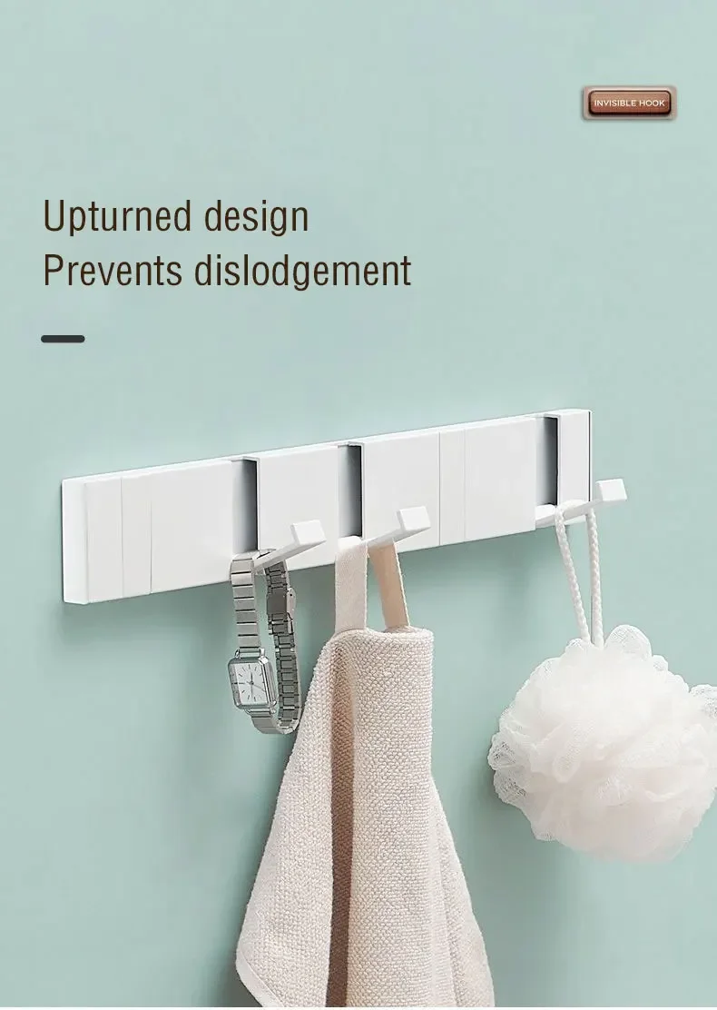 Foldable Coat Rack Bathroom Wall Hanger Shelves Steel Shelf Behind Door Hooks Clothes Organizer Key Storage Towel Rack Furniture