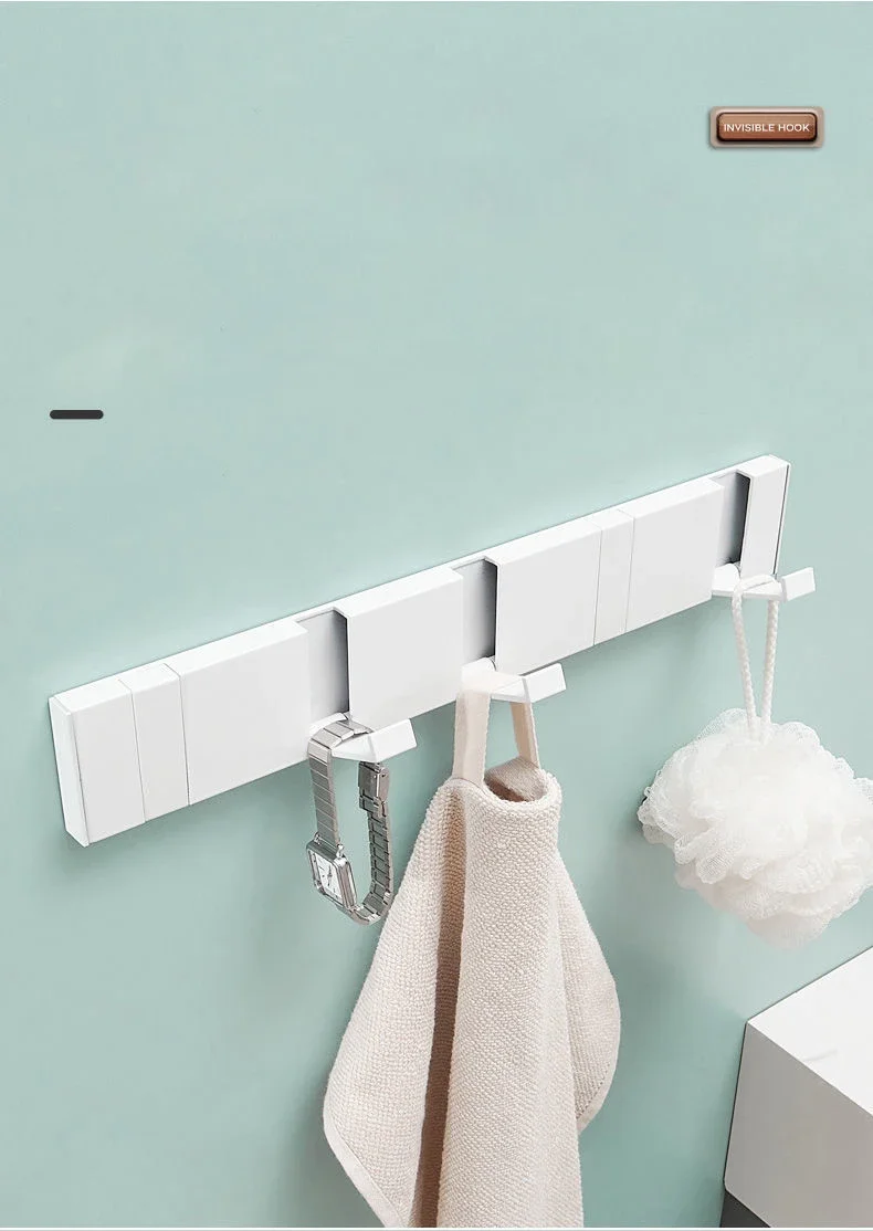 Foldable Coat Rack Bathroom Wall Hanger Shelves Steel Shelf Behind Door Hooks Clothes Organizer Key Storage Towel Rack Furniture