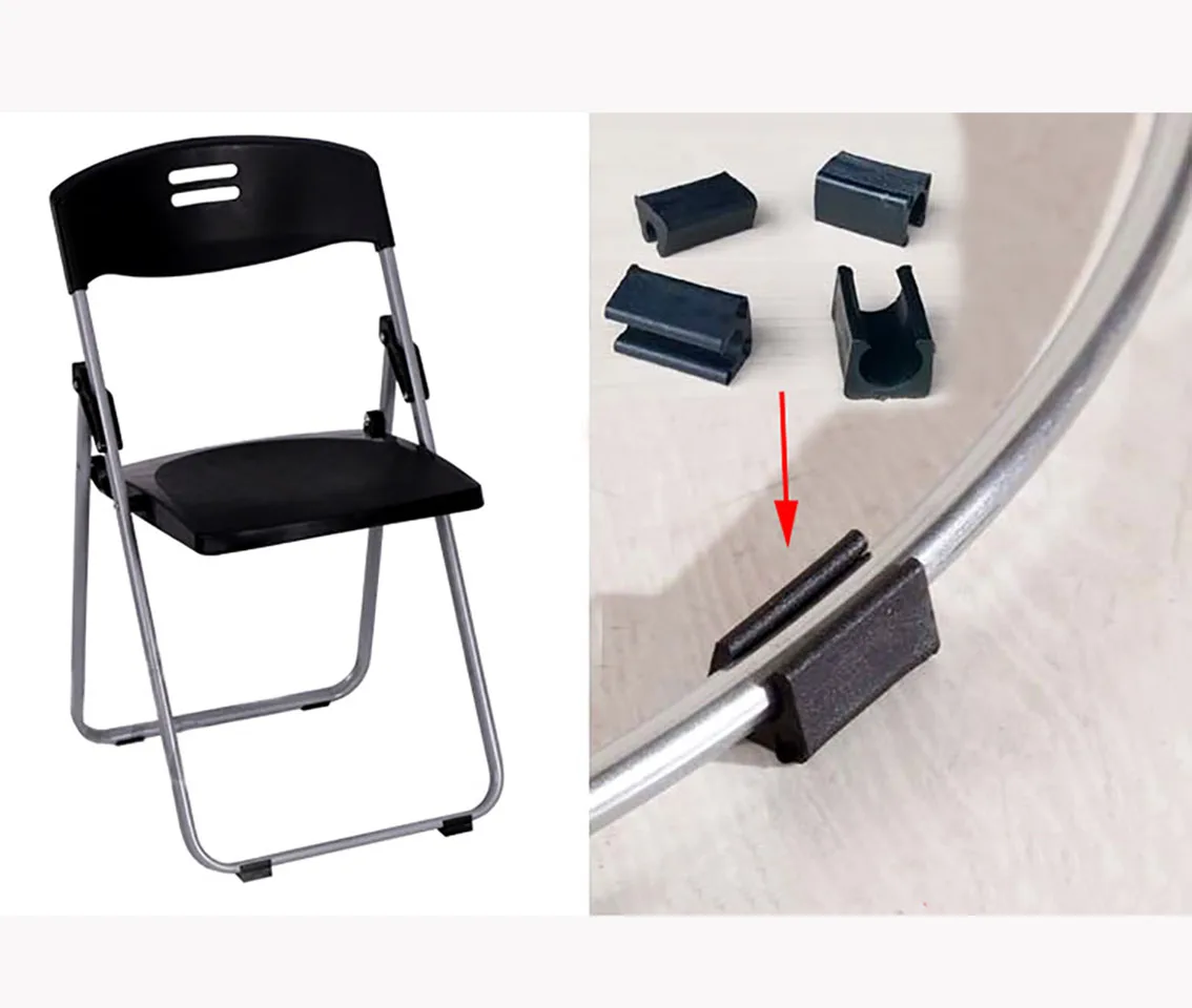 5Pcs Plastic Chair Feet Pads Black/White Non-Slip u-type Pipe Clamps Protection Gasket Covers Caps For Chair Furniture