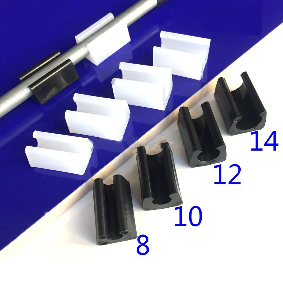 5Pcs Plastic Chair Feet Pads Black/White Non-Slip u-type Pipe Clamps Protection Gasket Covers Caps For Chair Furniture