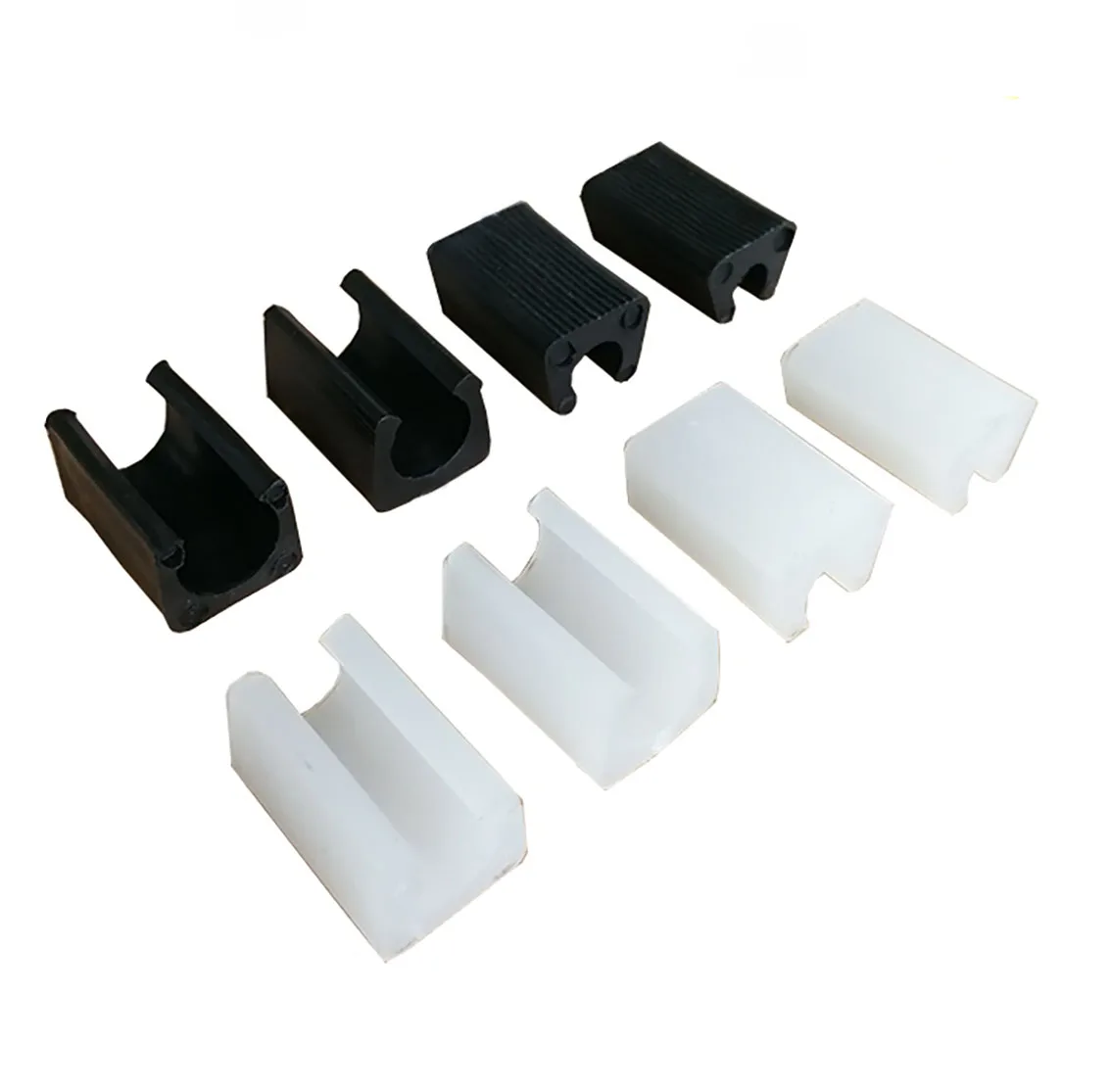 5Pcs Plastic Chair Feet Pads Black/White Non-Slip u-type Pipe Clamps Protection Gasket Covers Caps For Chair Furniture