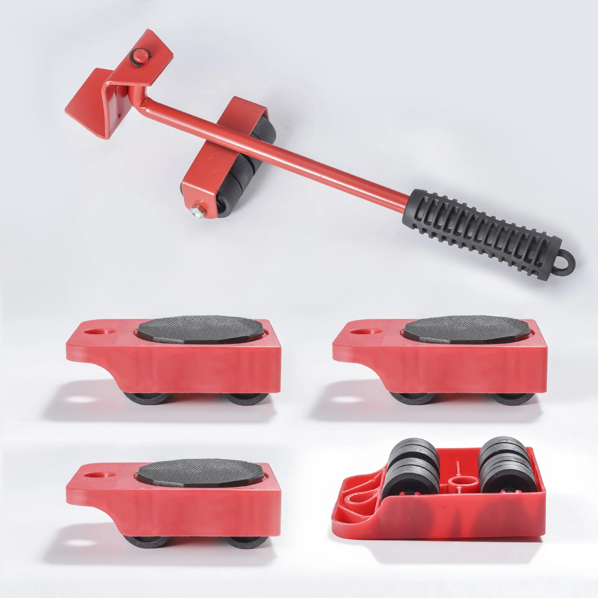 2/4/5pcs Heavy Duty Furniture Lifter Furniture Moving Transport Roller Set Heavy Duty Lifter Transport Tool Mover Roller Wheel