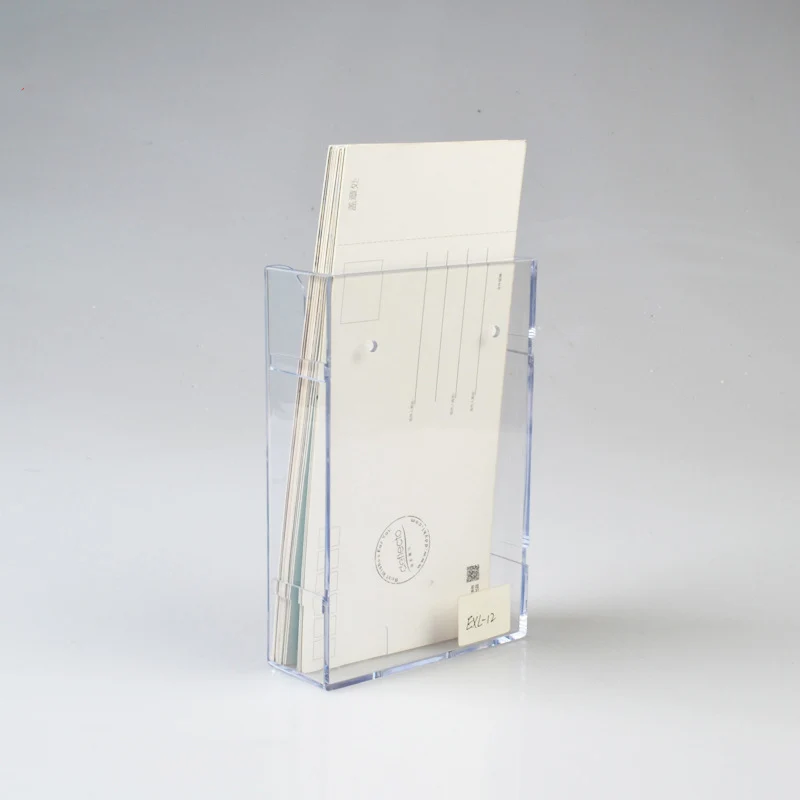 Acrylic Transparent Single-Layer Wall-Mounted Folder Plastic Shelf File Rack 1/3 A4 Office Data Storage Display Rack Stationery