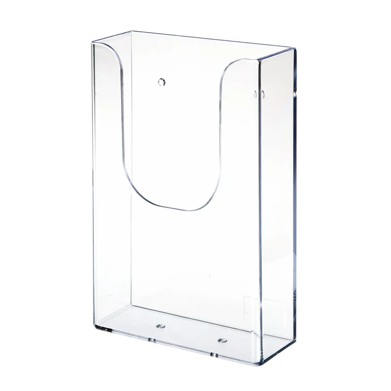Acrylic Transparent Single-Layer Wall-Mounted Folder Plastic Shelf File Rack 1/3 A4 Office Data Storage Display Rack Stationery