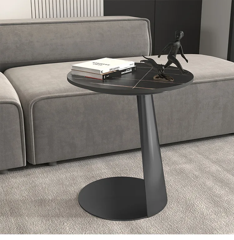 A Rocks By The Sofa, Corners, A Few Bedside Tables, Modern Minimalist Creativity, Light Luxury Living Room, Round Table,