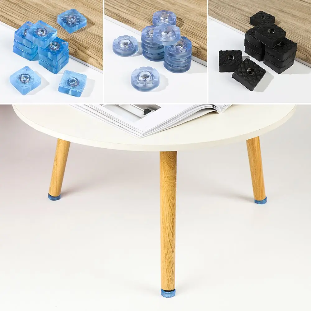 10pcs Clear Soft Furniture Chair Table Feet Leg Bottom Non-slip Anti-skid Glides Wooden Floor Protector Non-noise Screw on Pad
