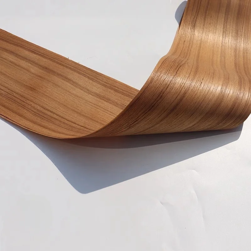 Natural Teak Wood Veneer Furniture Decoration Wooden Door Veneer 14x250cm T0.2mm