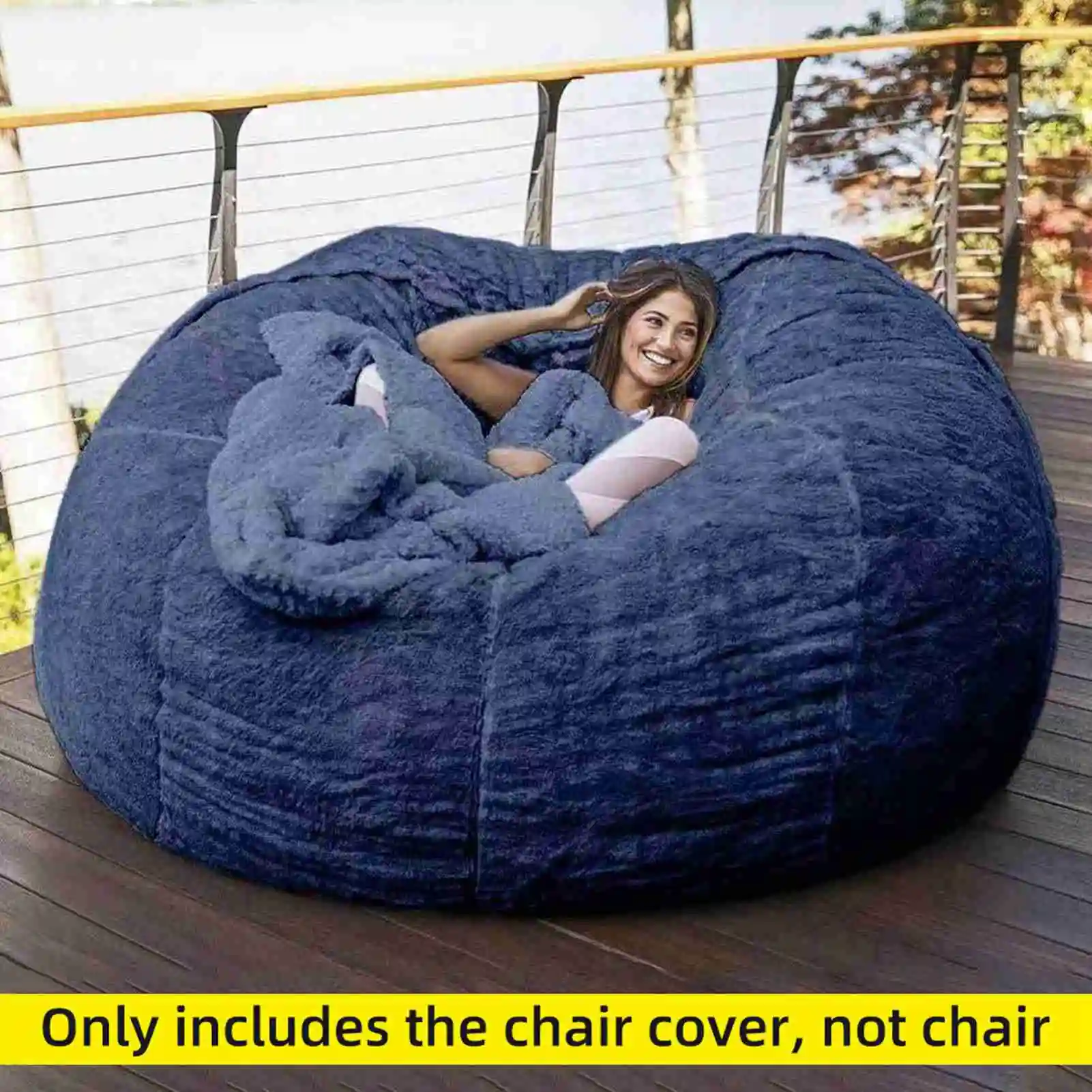 No Stuffed Gray Bean Bags Chair Giant Bean Bags Pouf Sofa Bed Puff Futon Room Seat Tatami Relax Lounge Furniture Only Bags Case