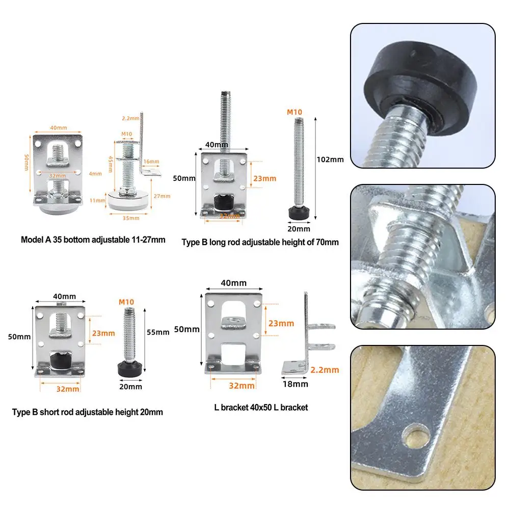 Heavy Duty Furniture Levelers Leveling Feet Adjustable Leveler Legs For Cabinets Tables workbench Shelving Units
