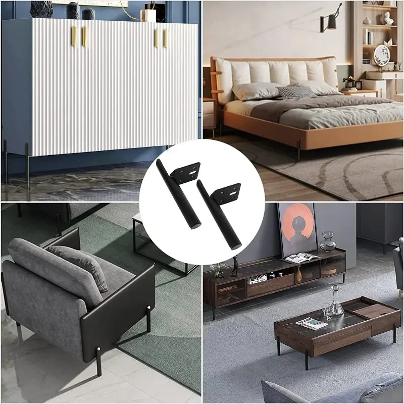 4pcs Chair Base Custom Made Matt Black Textural Furniture Accessories For Cabinet Stylish Metal Iron Sofa Stands 15cm 20cm