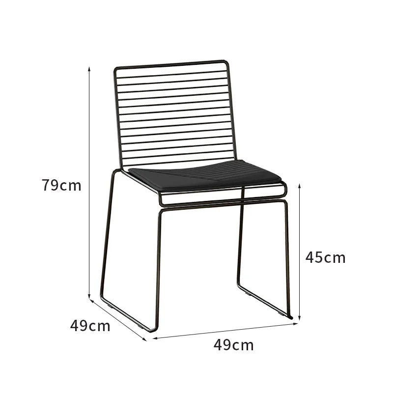 Nordic Style Home Dining Chair Retro Designer Accent Living Room Minimalist Seat Outdoor Balcony Leisure Ins-Style Furniture