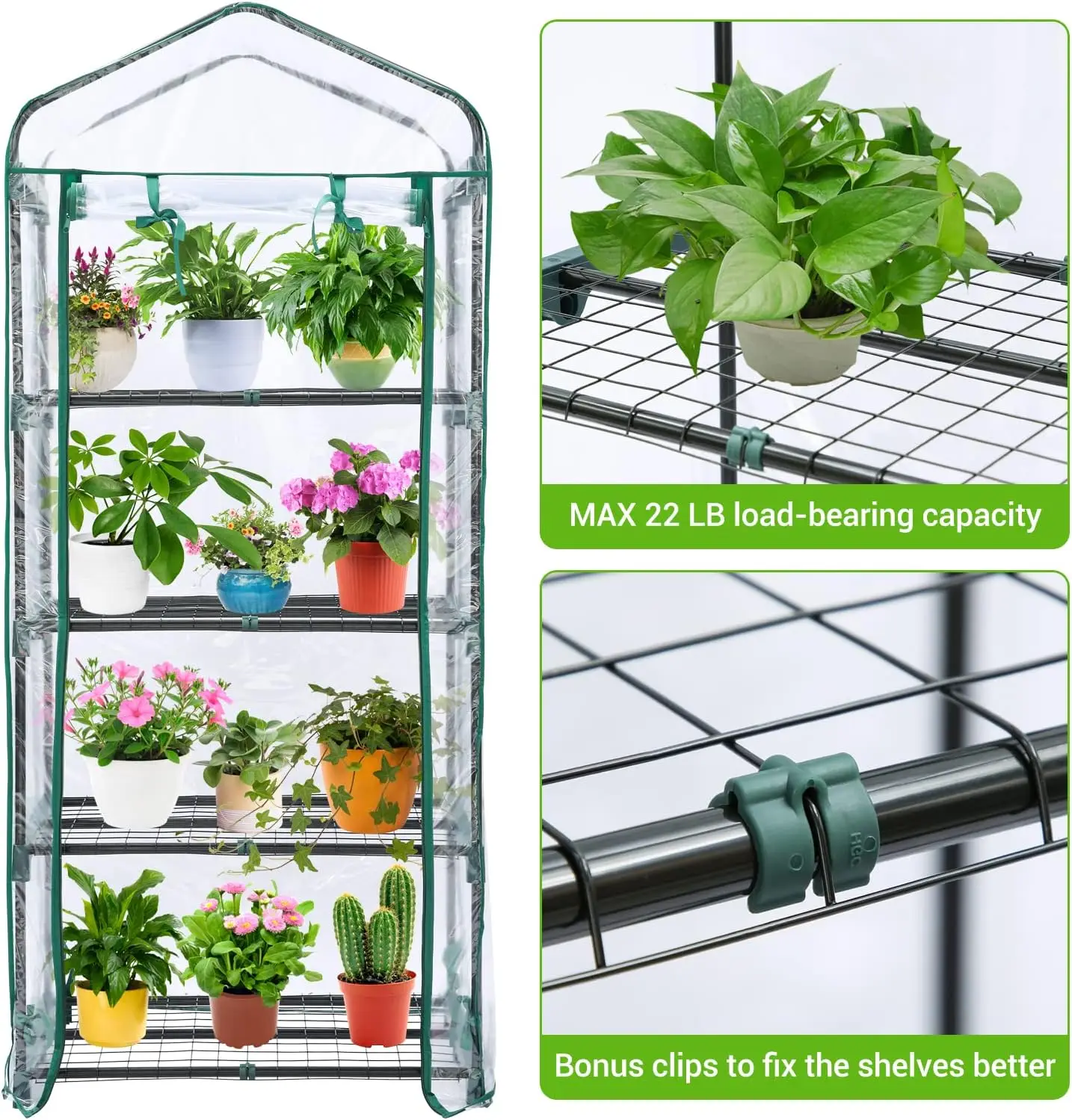 Transparent PVC Greenhouse Cover Garden Plant Warmer Insulated Rainproof Frost Protection Shed Sunroom Cover