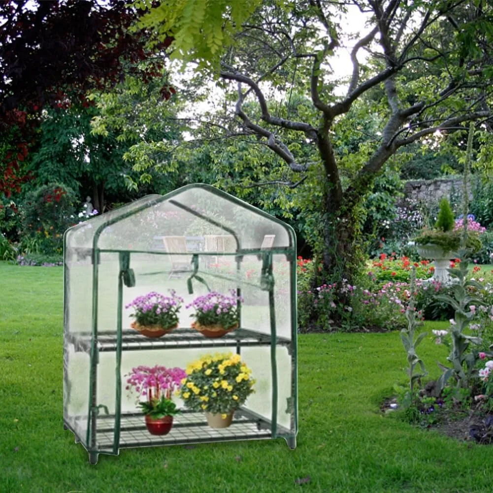 Transparent PVC Greenhouse Cover Garden Plant Warmer Insulated Rainproof Frost Protection Shed Sunroom Cover
