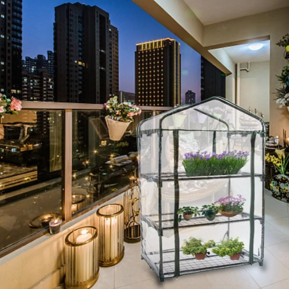 Transparent PVC Greenhouse Cover Garden Plant Warmer Insulated Rainproof Frost Protection Shed Sunroom Cover