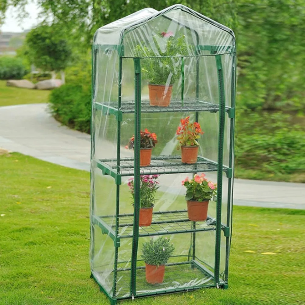 Transparent PVC Greenhouse Cover Garden Plant Warmer Insulated Rainproof Frost Protection Shed Sunroom Cover