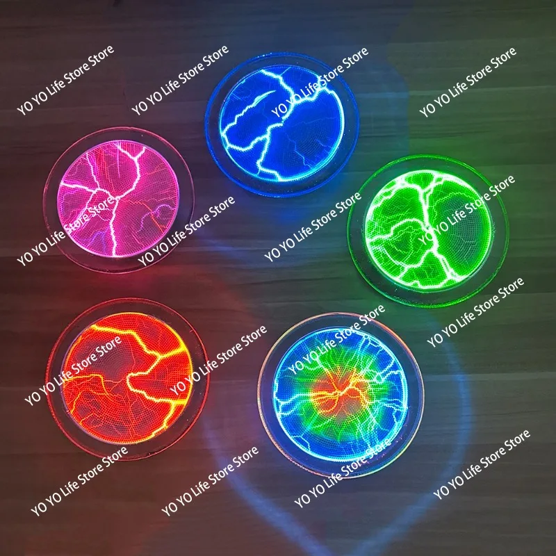 Flash Disk 6-inch Blue Tricolor Lightning Disk Red Green Pink Magic Disk Touch Current Lamp Plas-ma Plate