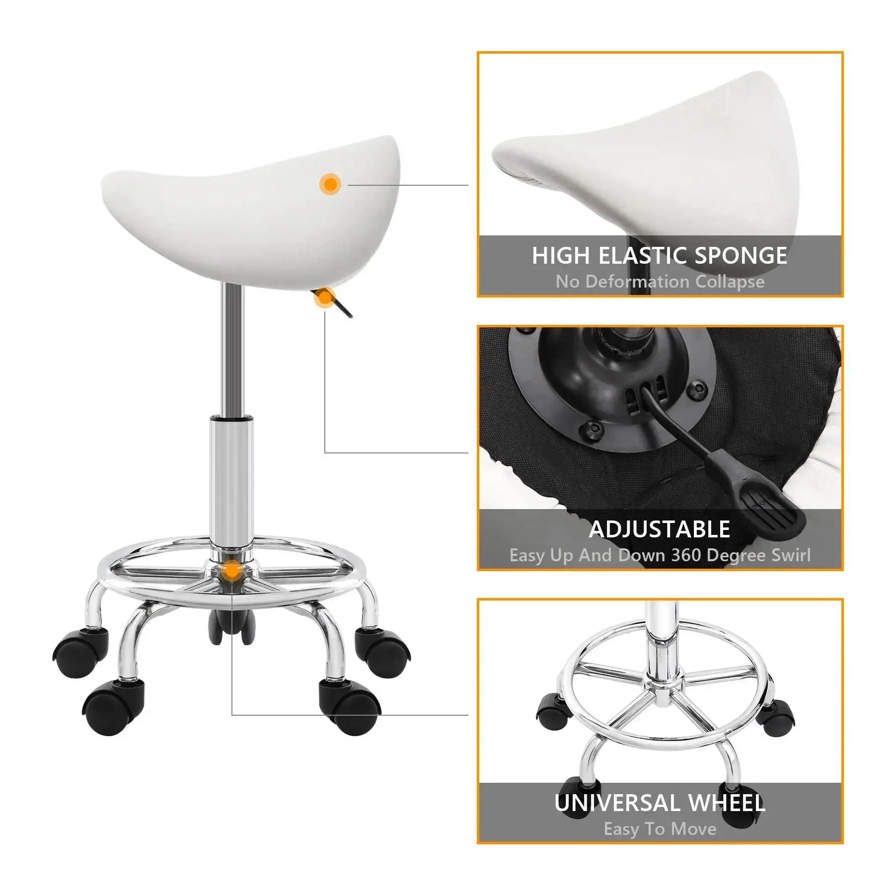 Saddle Chair Profesional Salon Spa Barbero Tattoo Minimalism Facial Stool Massage Hydraulic Silla Chair Barber Office Chair Hot