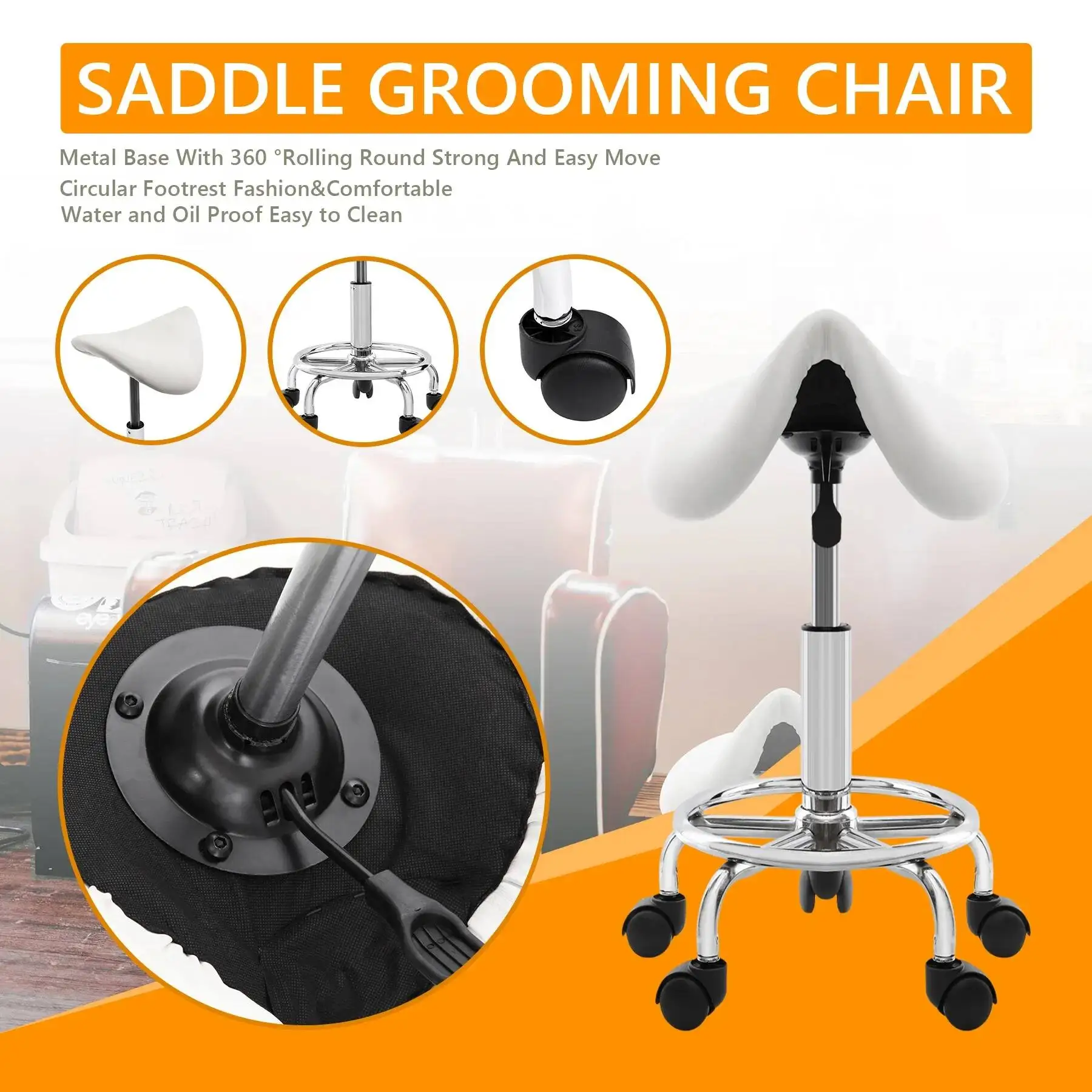 Saddle Chair Profesional Salon Spa Barbero Tattoo Minimalism Facial Stool Massage Hydraulic Silla Chair Barber Office Chair Hot