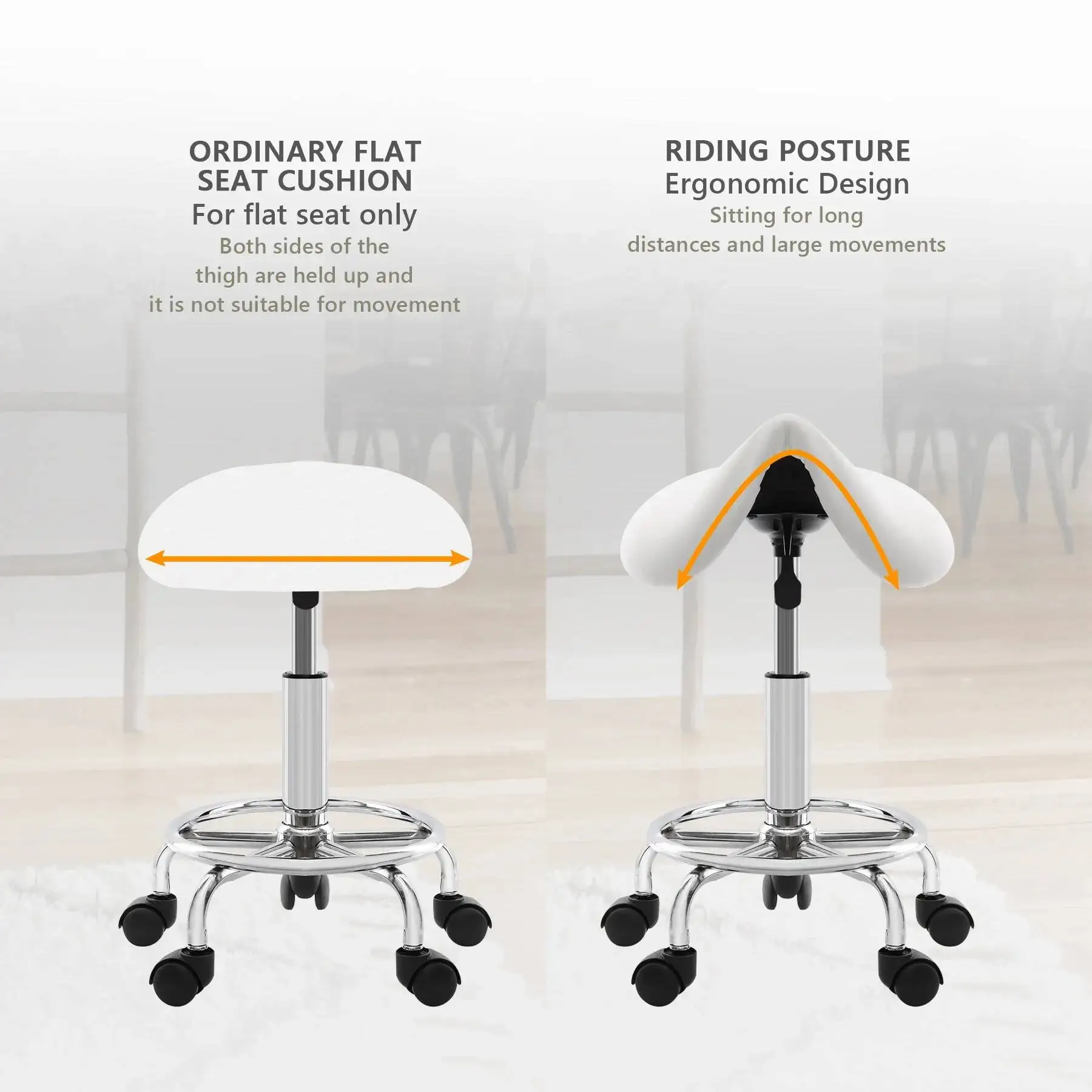 Saddle Chair Profesional Salon Spa Barbero Tattoo Minimalism Facial Stool Massage Hydraulic Silla Chair Barber Office Chair Hot