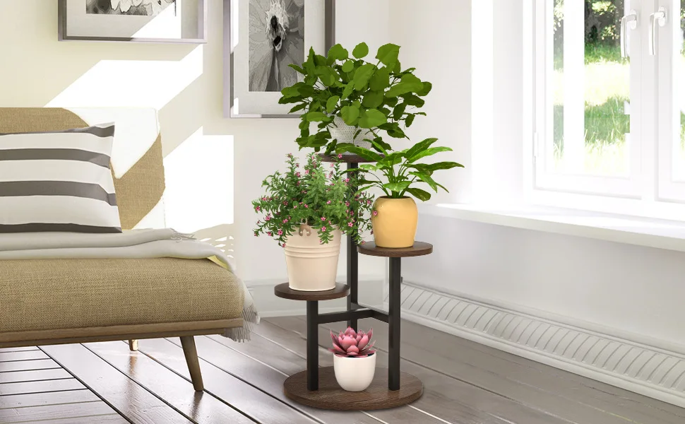 Flower rack indoor living room flower pot rack balcony wrought iron flower rack floor-to-ceiling multi-layer shelf