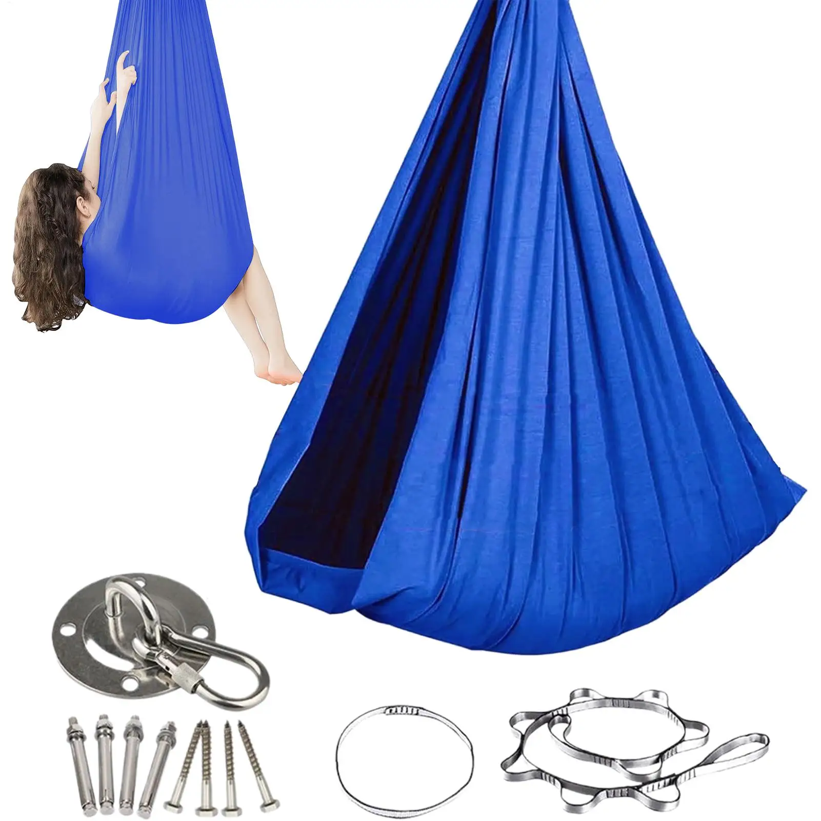 Elastic Swing Hammock Indoor and Outdoor Children's Sensory Hammock Adjustable Swing Hammock Healing & Relaxing Swing
