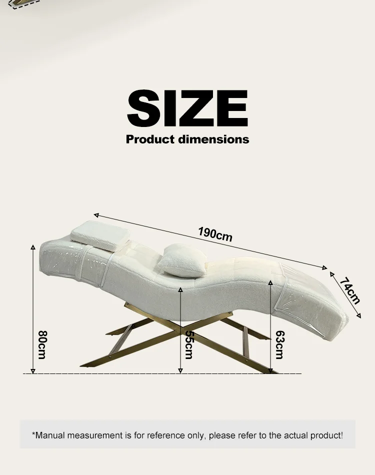 Luxury Tufted Lash Bed Curved Ergonomic Design Gold Metal X-Legs Facial Bed Massage Table Beauty Salon Spa Furniture Esthetician