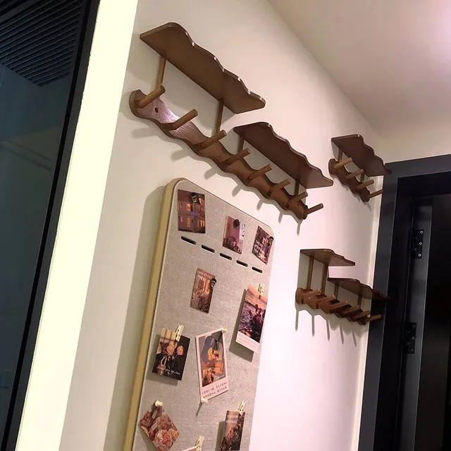 Entryway Wall Mounted Coat Rack Multi-Functional Hooks Organizer with Shelf for Hanging Clothes, Scarves Bags Keys