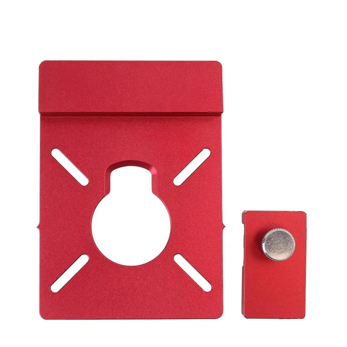 Aluminum Router Guide Rail Adapter with Limiter Rail Stop for Fixed Base Trim Routers, Compatible Most Router