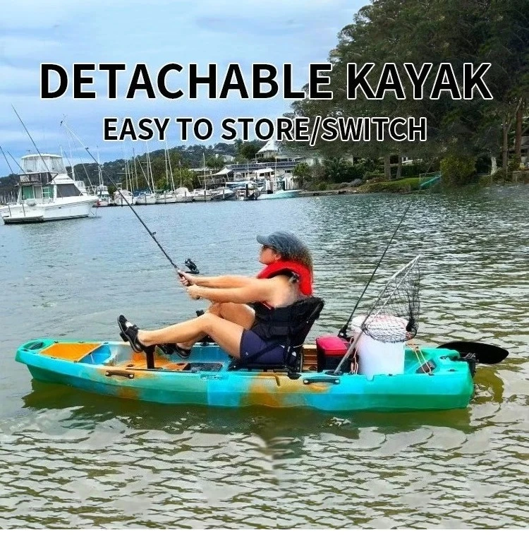 1PC Pedals Detachable Foldable Kayak with Electric Motor New Designed A06024 1 Person Modular Fishing Kayak