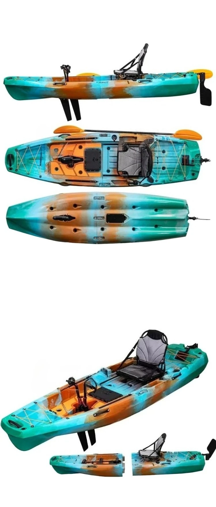 1PC Pedals Detachable Foldable Kayak with Electric Motor New Designed A06024 1 Person Modular Fishing Kayak