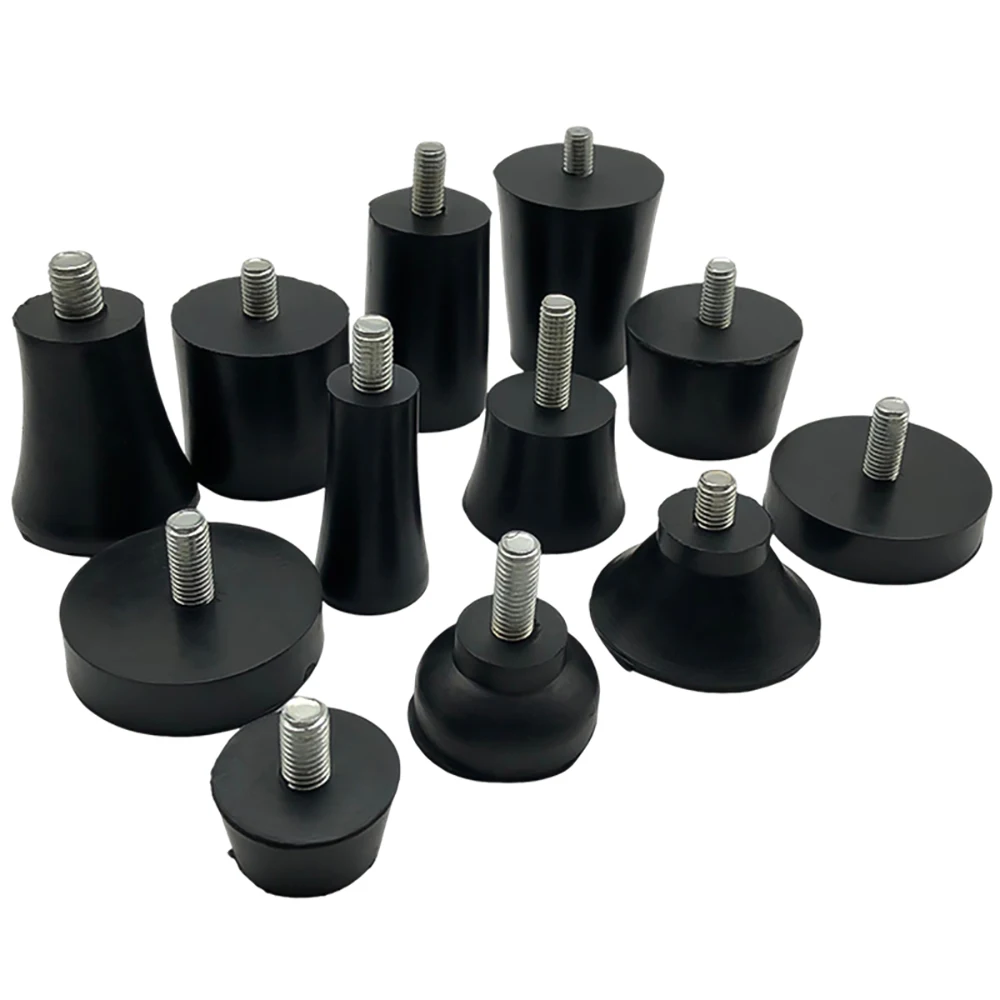 4Pcs Rubber Adjustable Feet Pad With Screw M8 M10 M12 Table Chair Balck Leveling Foot Pad Furniture Leg Anti-shock Protections