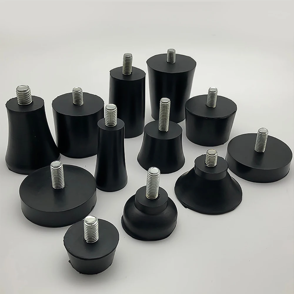 4Pcs Rubber Adjustable Feet Pad With Screw M8 M10 M12 Table Chair Balck Leveling Foot Pad Furniture Leg Anti-shock Protections