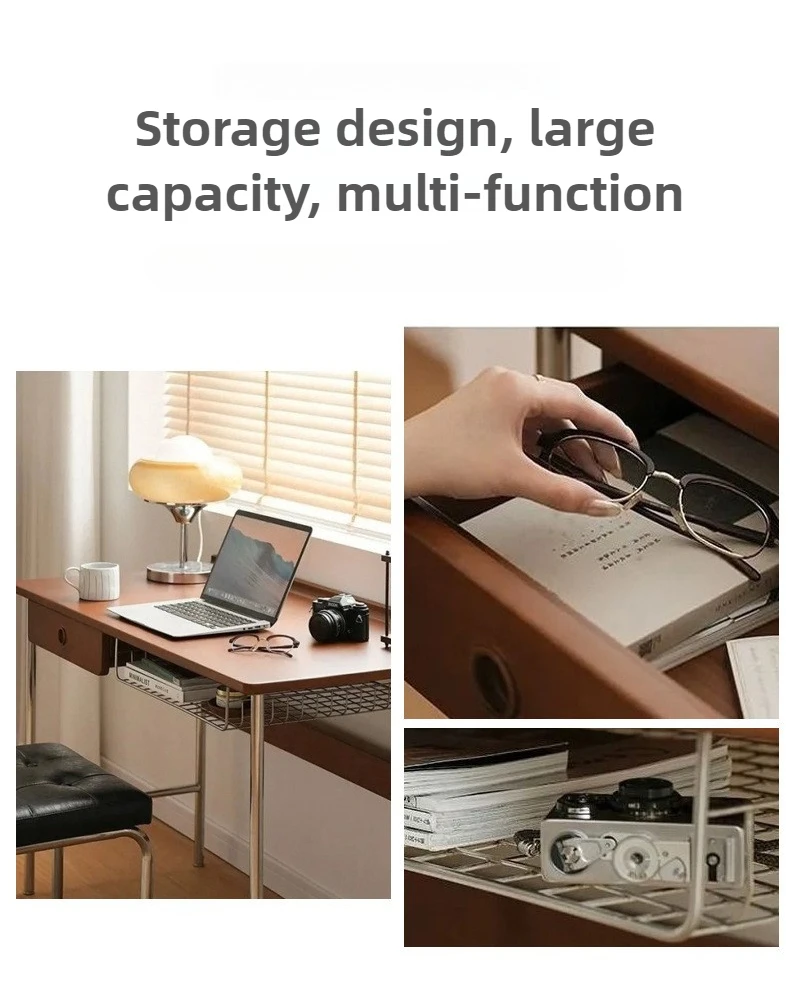 Retro Wood Office Desks Creative Bedroom Dressing Tables Simple Living Room Multifunctional Storage Desk Study Room Table