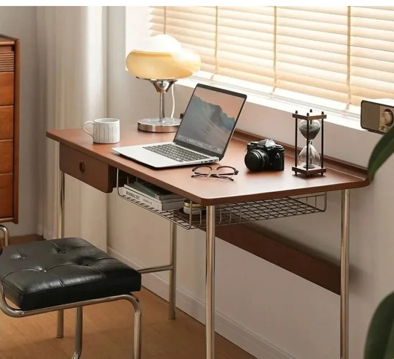 Retro Wood Office Desks Creative Bedroom Dressing Tables Simple Living Room Multifunctional Storage Desk Study Room Table